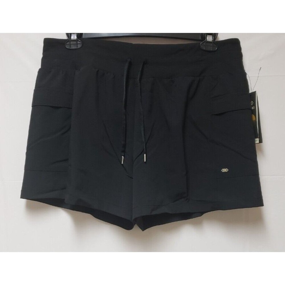 Leg3nd Discovery Women’s Black Workout Shorts XL Side Pockets NWT